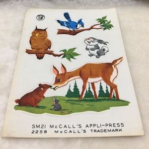 🔸Vintage 1950s Woodland Fabric Appliqués